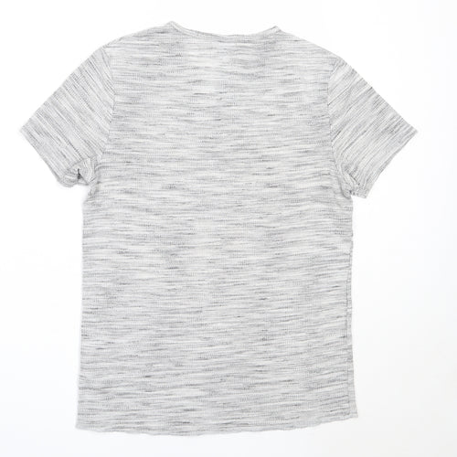 Topman Mens Grey  Polyester  T-Shirt Size XS Round Neck