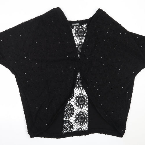 South Womens Black Round Neck  Polyester Cardigan Jumper Size 16
