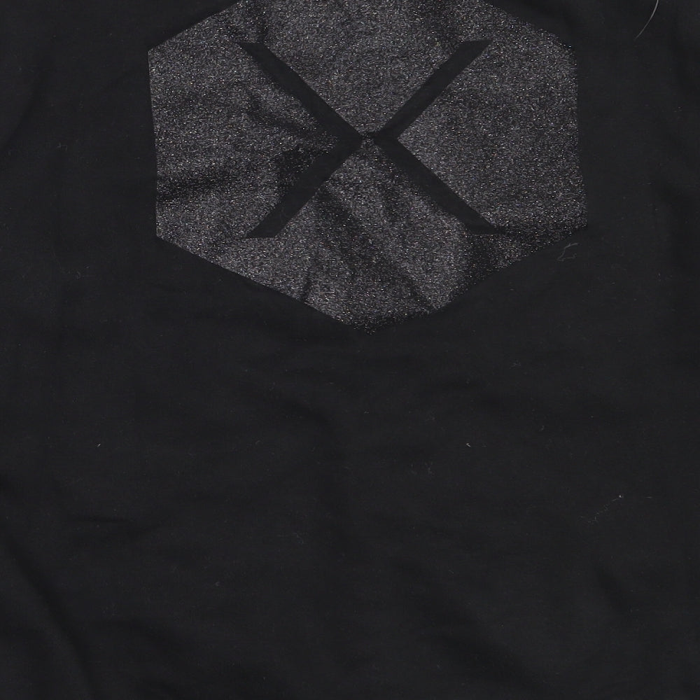 Russell Mens Black  Cotton Pullover Sweatshirt Size L