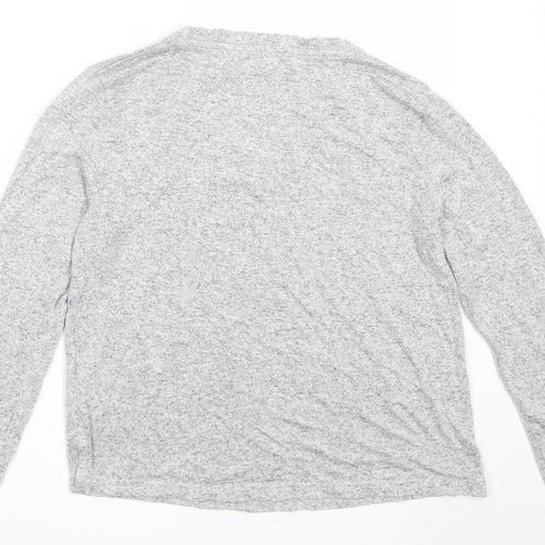 Avenue Womens Grey V-Neck  Viscose Pullover Jumper Size 12