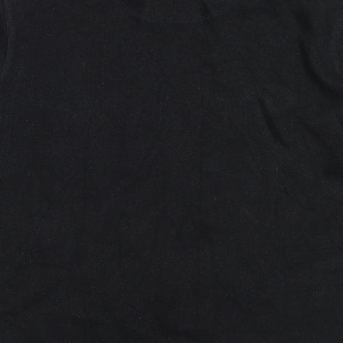 Easy Mens Black V-Neck  Cotton Pullover Jumper Size M