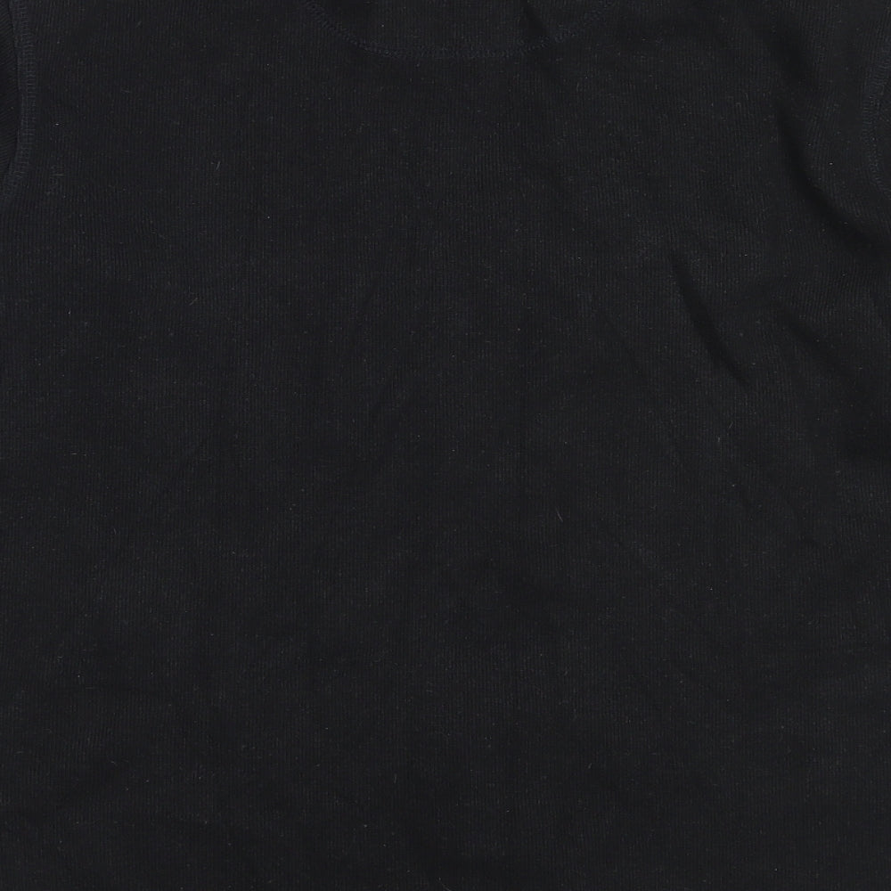 Easy Mens Black V-Neck  Cotton Pullover Jumper Size M