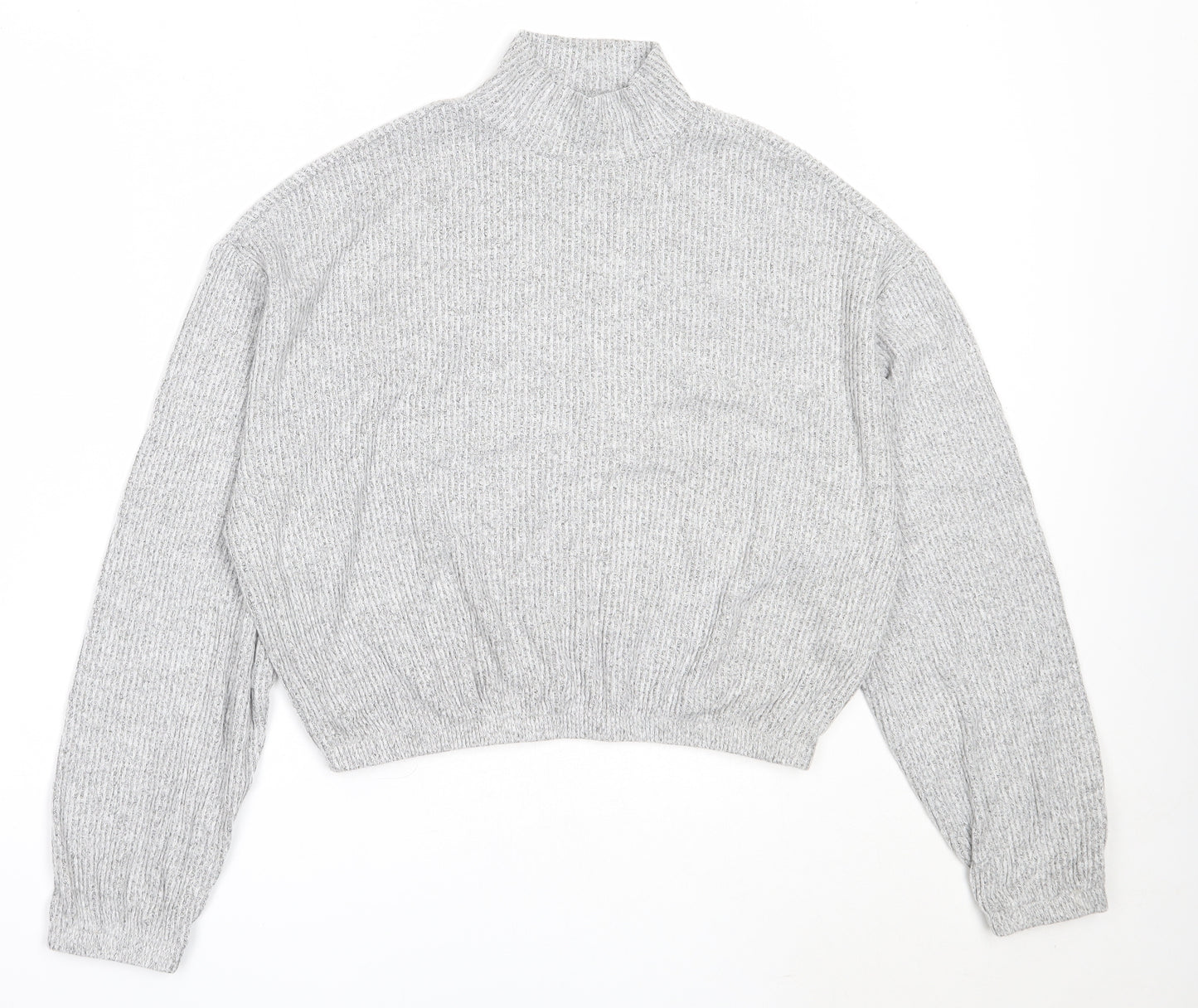 Garage Womens Grey High Neck  Rayon Pullover Jumper Size M
