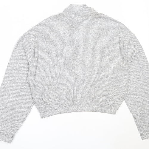 Garage Womens Grey High Neck  Rayon Pullover Jumper Size M