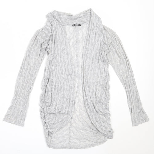 Graffic Womens Grey Round Neck  Polyester Cardigan Jumper Size M