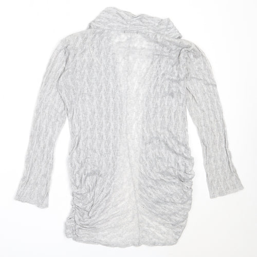 Graffic Womens Grey Round Neck  Polyester Cardigan Jumper Size M