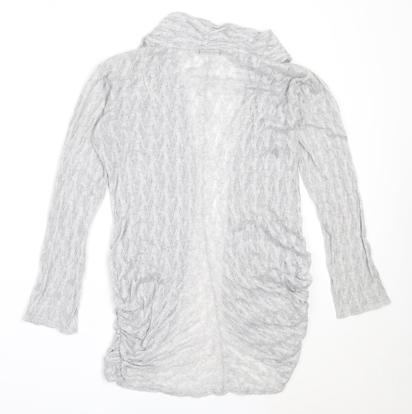 Graffic Womens Grey Round Neck  Polyester Cardigan Jumper Size M