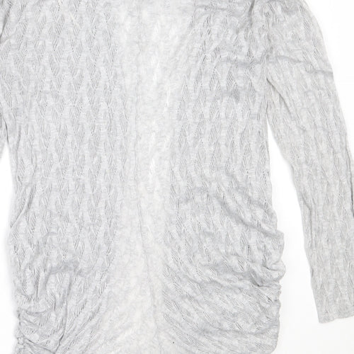 Graffic Womens Grey Round Neck  Polyester Cardigan Jumper Size M