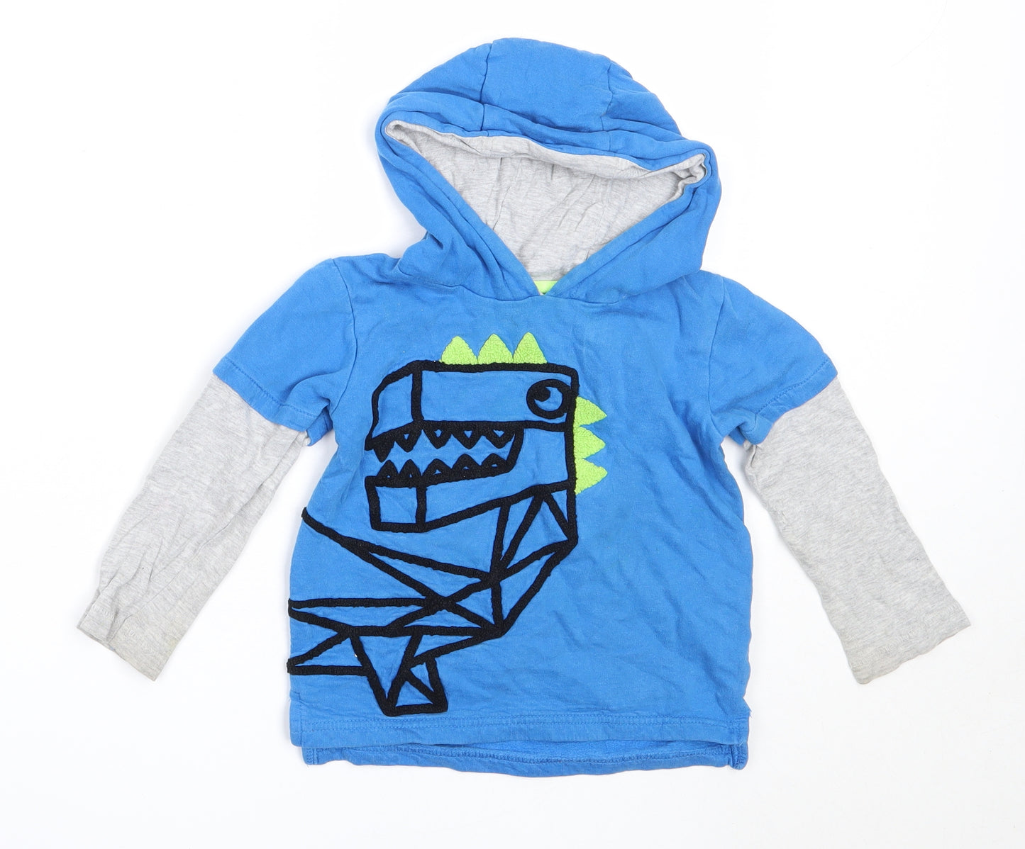 Blue Zoo Boys Blue  Cotton Pullover Hoodie Size 2-3 Years