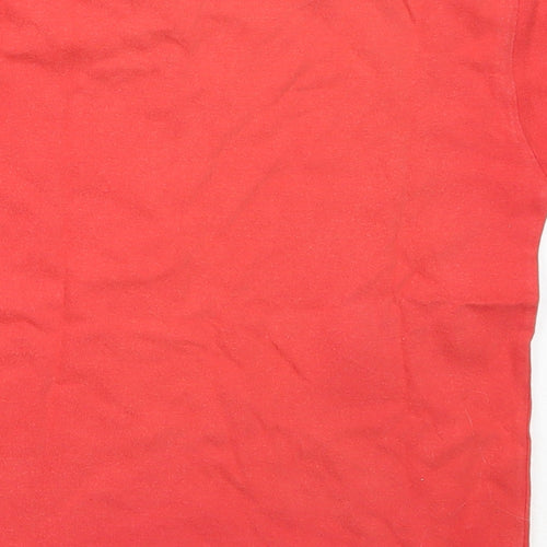 Adams Boys Red  Cotton Basic T-Shirt Size 4 Years Round Neck