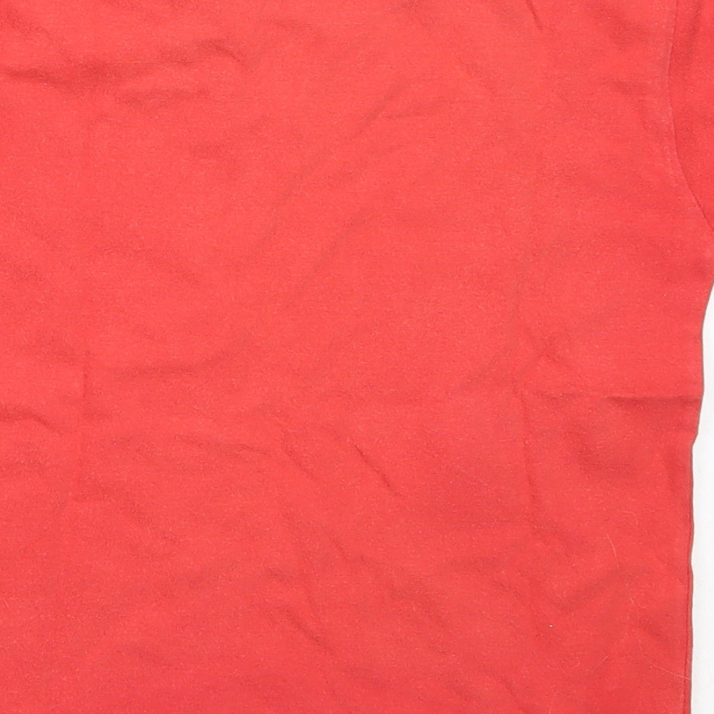 Adams Boys Red  Cotton Basic T-Shirt Size 4 Years Round Neck