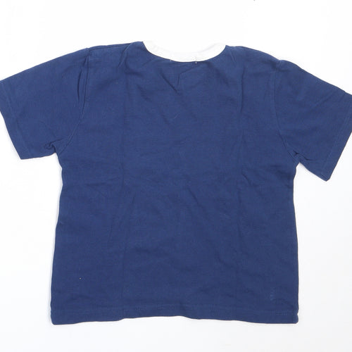 George Boys Blue  Cotton Basic T-Shirt Size 5-6 Years V-Neck