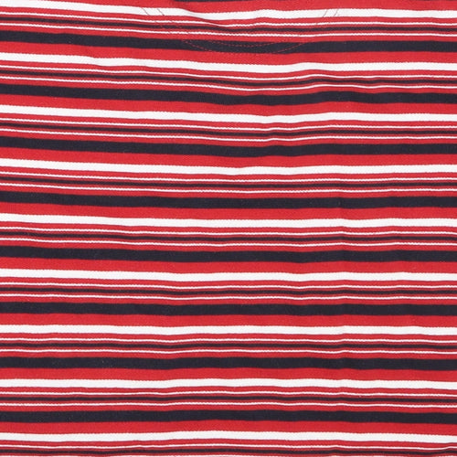 Blue Base Boys Red Striped Polyester Basic Polo Size 4-5 Years Collared