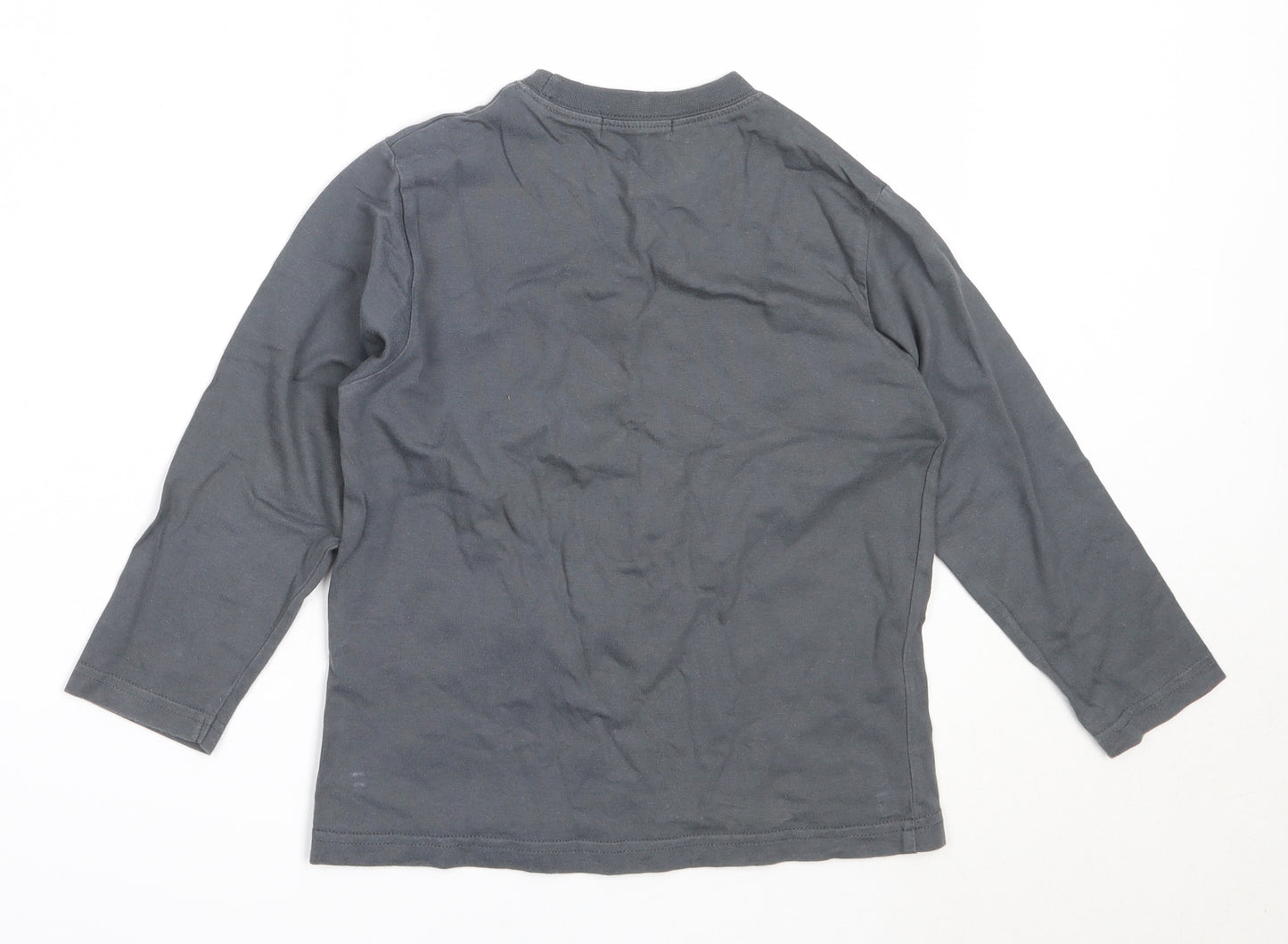 George Boys Grey  Cotton Basic T-Shirt Size 4-5 Years Round Neck