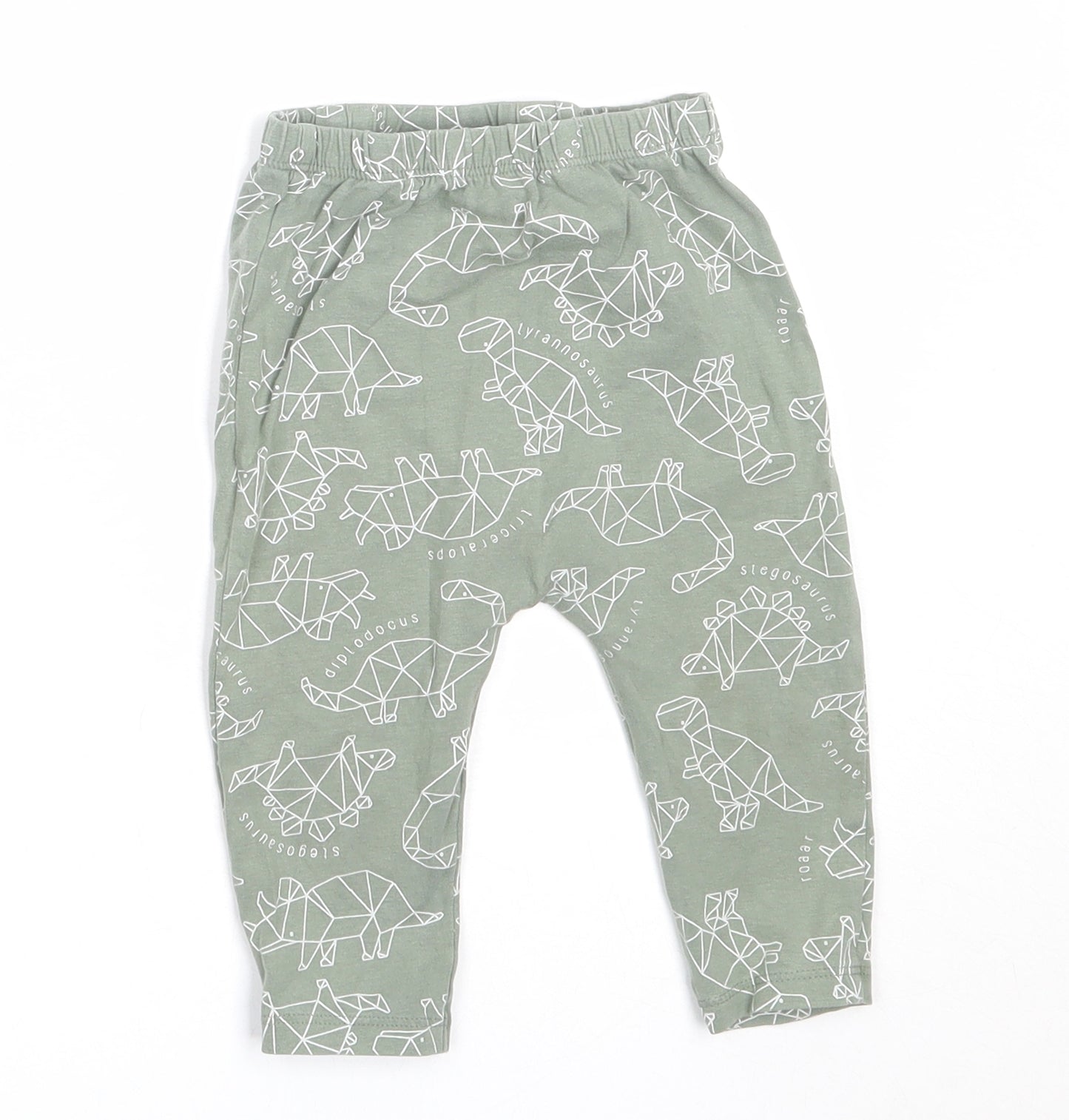 TU Boys Green  Cotton Capri Trousers Size 6-9 Months
