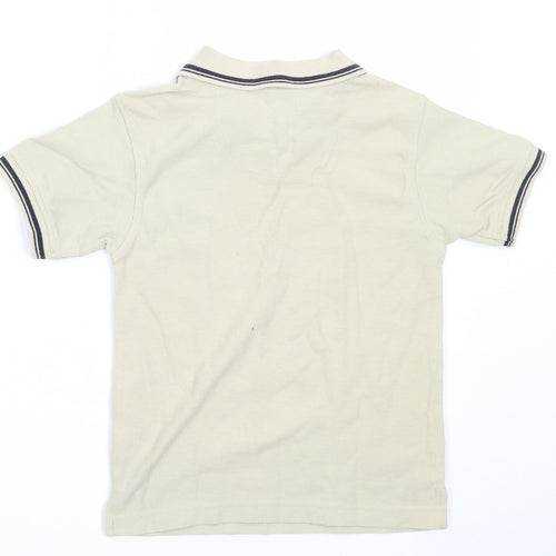 Easy Boys Beige  Cotton Basic Polo Size 4-5 Years Collared