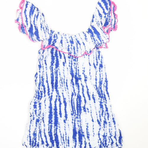 Candy Couture Girls Blue  Viscose Shift  Size 13 Years  Off the Shoulder