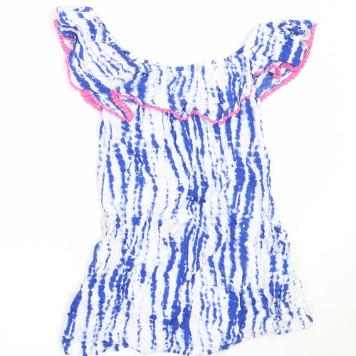 Candy Couture Girls Blue  Viscose Shift  Size 13 Years  Off the Shoulder