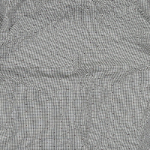 Marks and Spencer Mens Blue Geometric Cotton  Button-Up Size S Collared Button