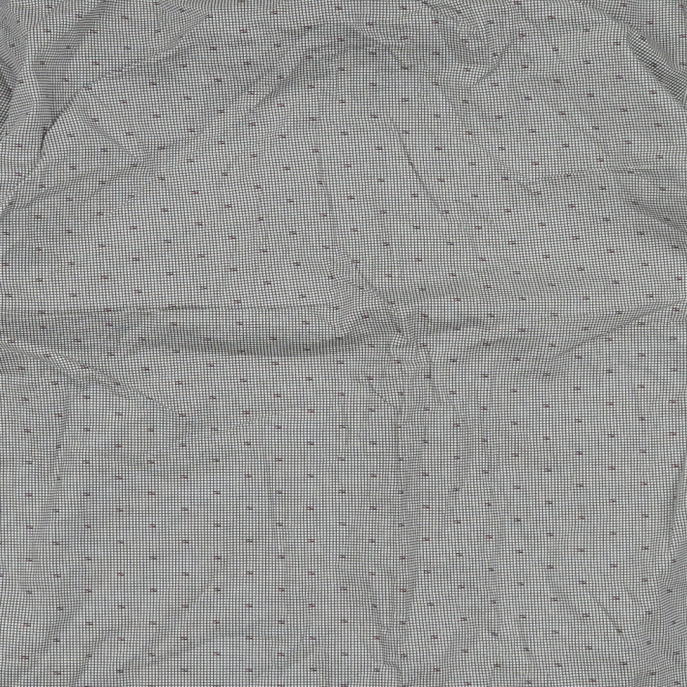 Marks and Spencer Mens Blue Geometric Cotton  Button-Up Size S Collared Button