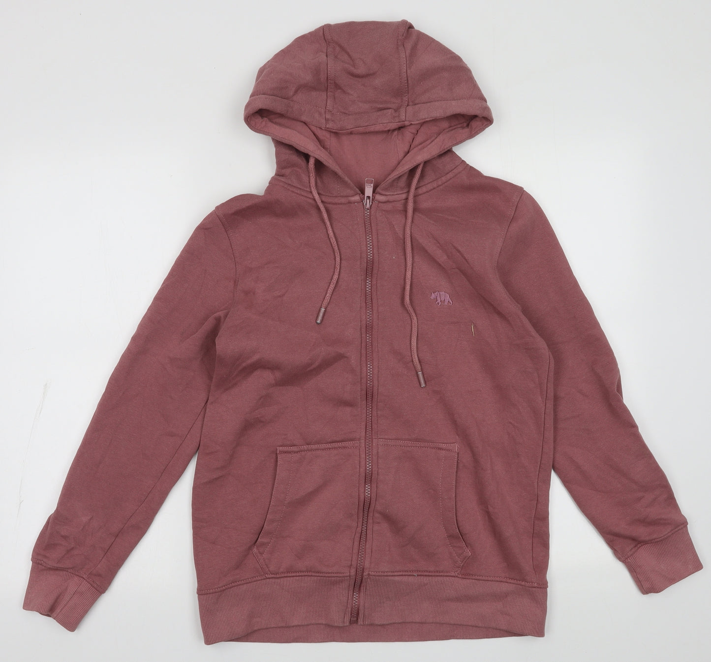 Ridge & Co Womens Pink  Cotton Full Zip Hoodie Size 10  Zip