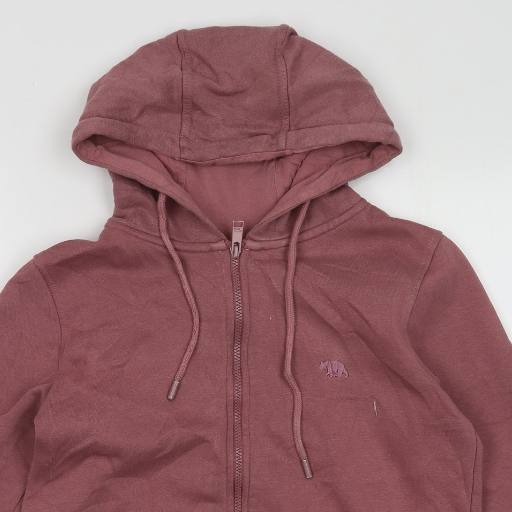 Ridge & Co Womens Pink  Cotton Full Zip Hoodie Size 10  Zip