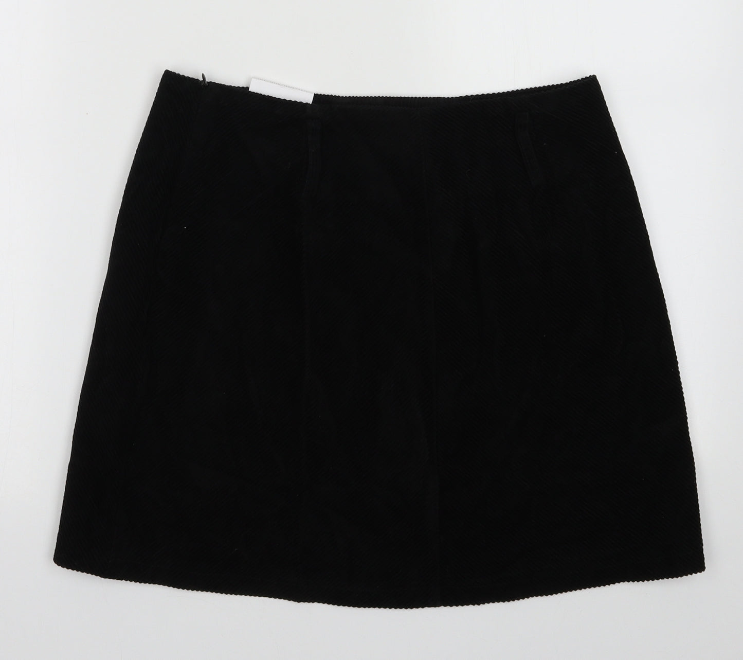 Primark Womens Black  Cotton A-Line Skirt Size 14   Zip