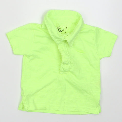 Primark Boys Green  Polyester Basic Polo Size 6-9 Months Collared Button