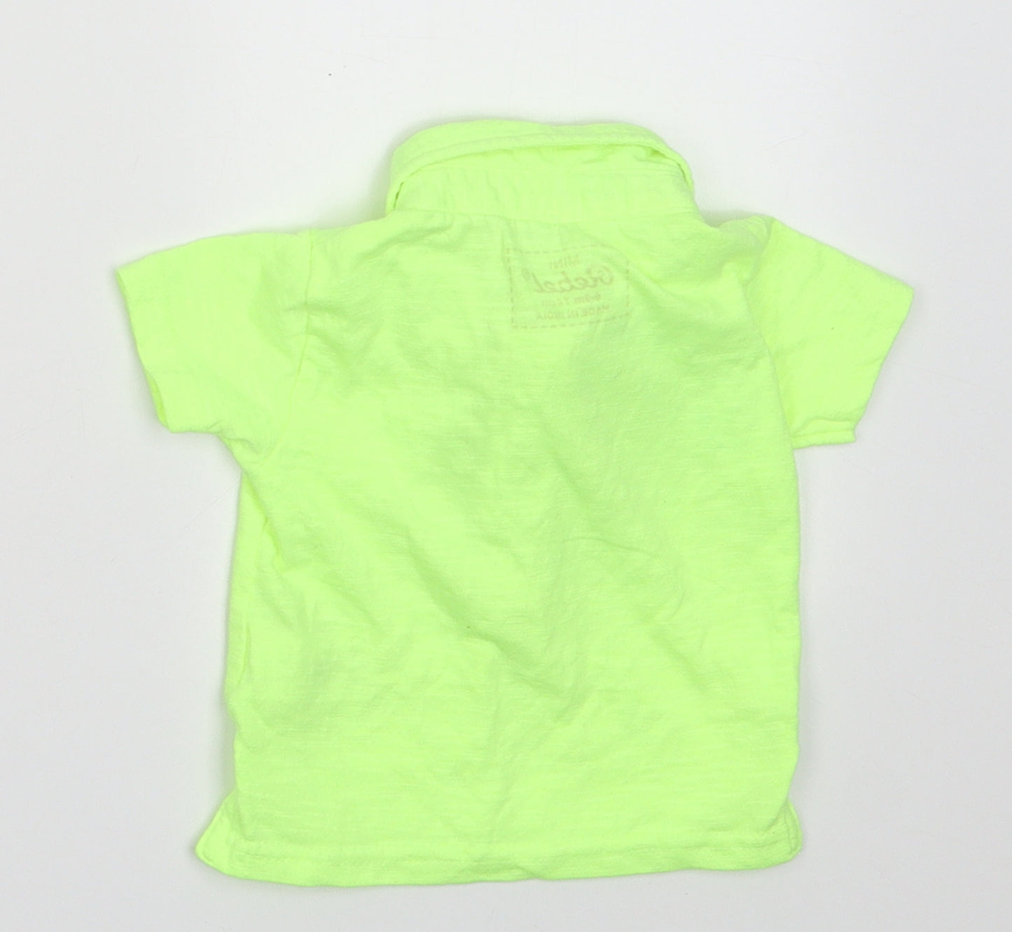 Primark Boys Green  Polyester Basic Polo Size 6-9 Months Collared Button