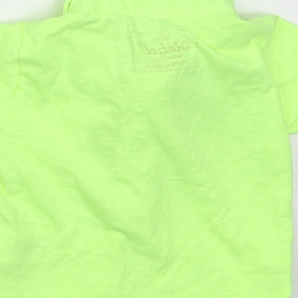 Primark Boys Green  Polyester Basic Polo Size 6-9 Months Collared Button