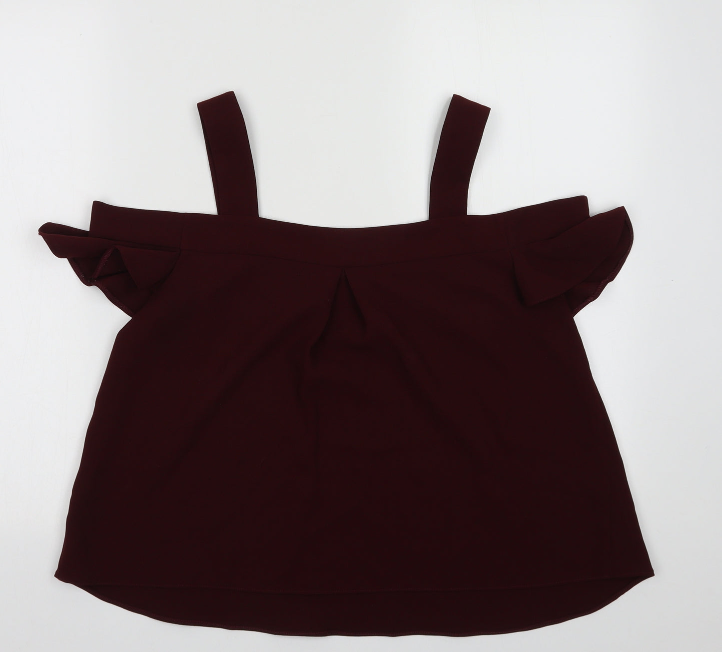 Topshop Womens Purple  Polyester Basic Tank Size 10 V-Neck - cold shoudler