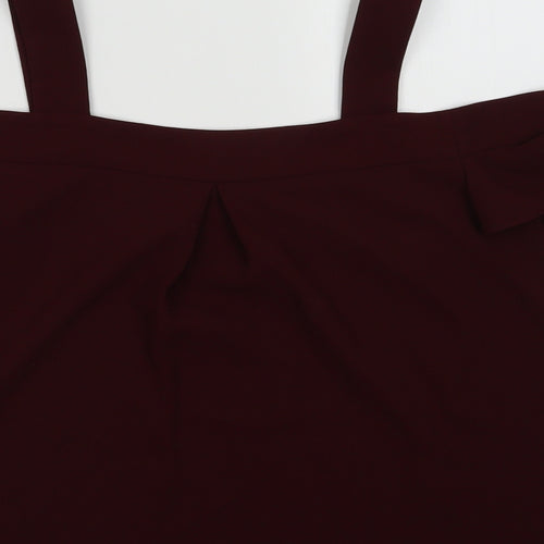 Topshop Womens Purple  Polyester Basic Tank Size 10 V-Neck - cold shoudler