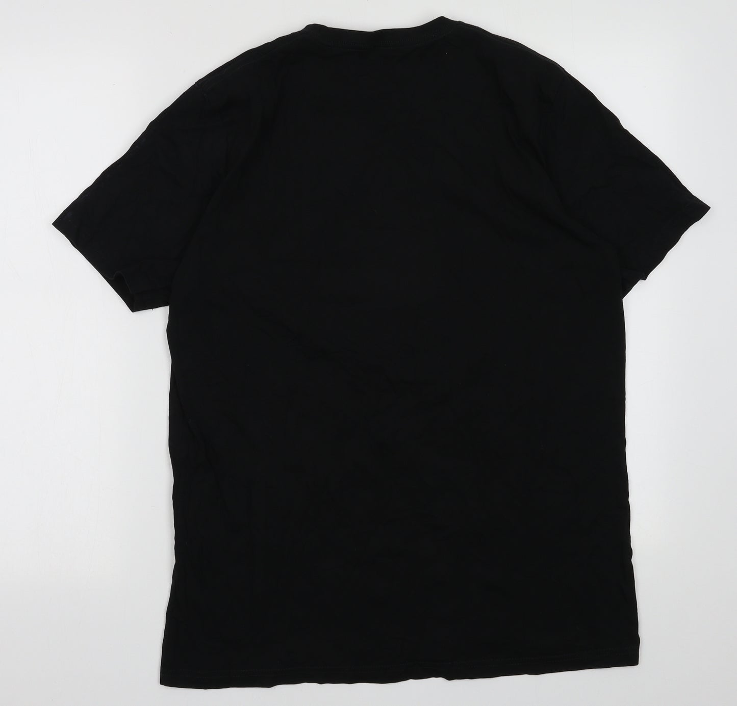 sainsburys Mens Black  Cotton  T-Shirt Size M Crew Neck  - Christmas