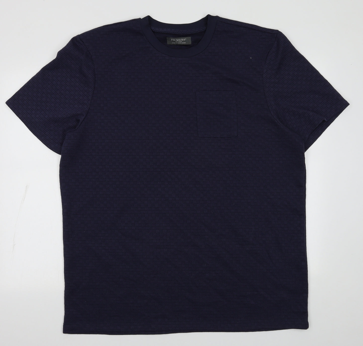 Primark Mens Purple Geometric Polyester  T-Shirt Size 3XL Crew Neck