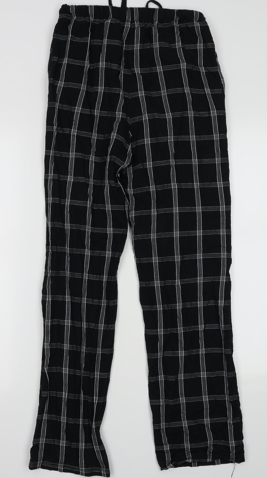 Primark Mens Black Check Cotton  Pyjama Pants Size XS  Tie