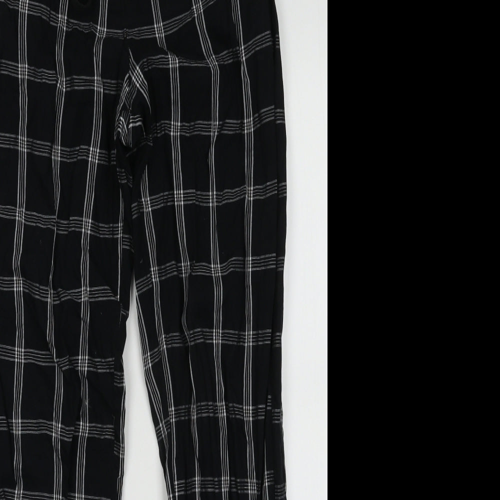 Primark Mens Black Check Cotton  Pyjama Pants Size XS  Tie