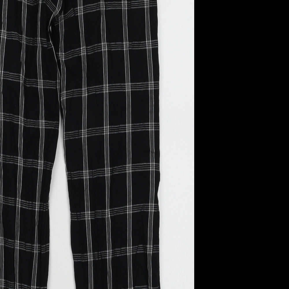 Primark Mens Black Check Cotton  Pyjama Pants Size XS  Tie