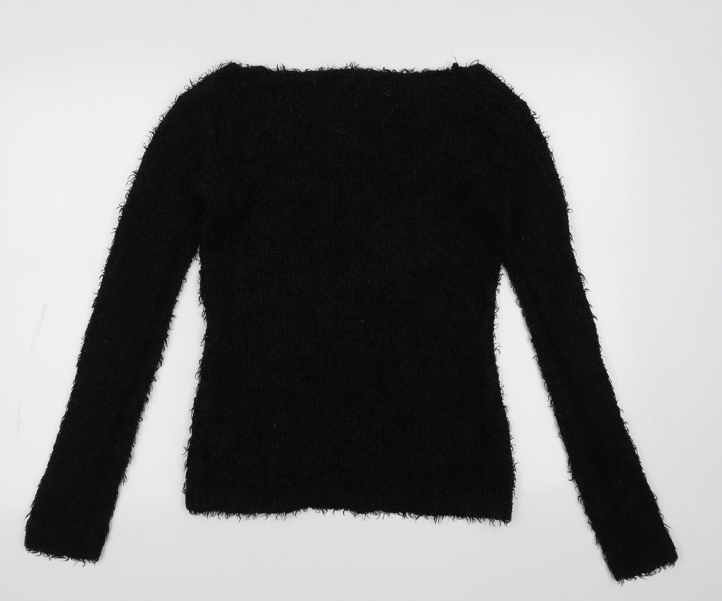 Brave Soul Womens Black Scoop Neck  Polyester Pullover Jumper Size M
