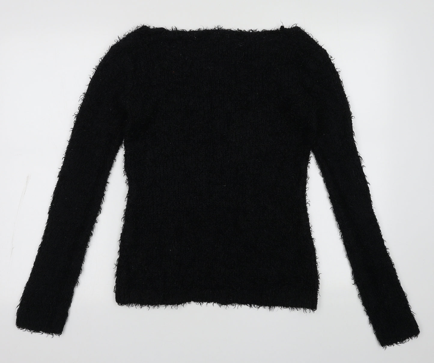 Brave Soul Womens Black Scoop Neck  Polyester Pullover Jumper Size M