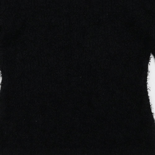 Brave Soul Womens Black Scoop Neck  Polyester Pullover Jumper Size M
