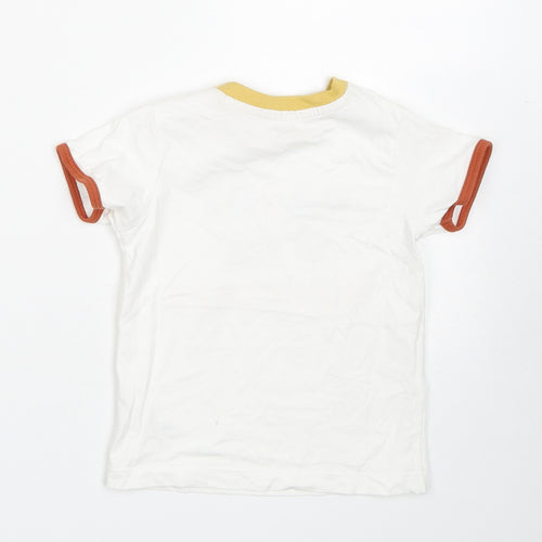 Nutmeg Boys White  Cotton Basic T-Shirt Size 2-3 Years Crew Neck Pullover - daddy is my superhero