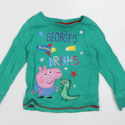 George Boys Green  Coir  Pyjama Top Size 2 Years  Pullover - Peppa Pig George