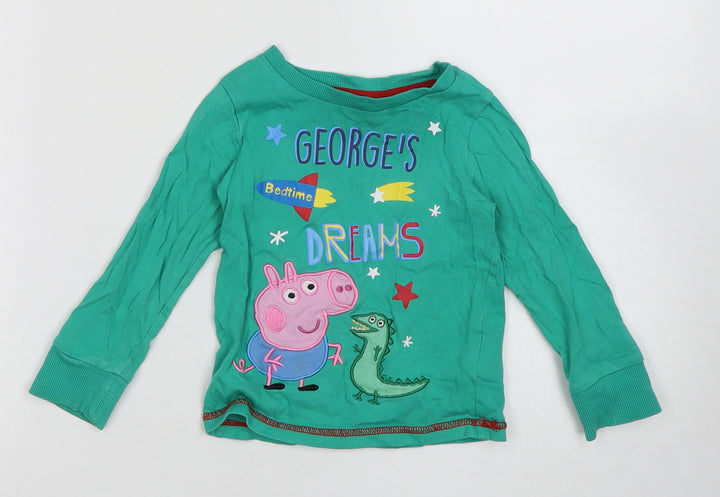George Boys Green  Coir  Pyjama Top Size 2 Years  Pullover - Peppa Pig George