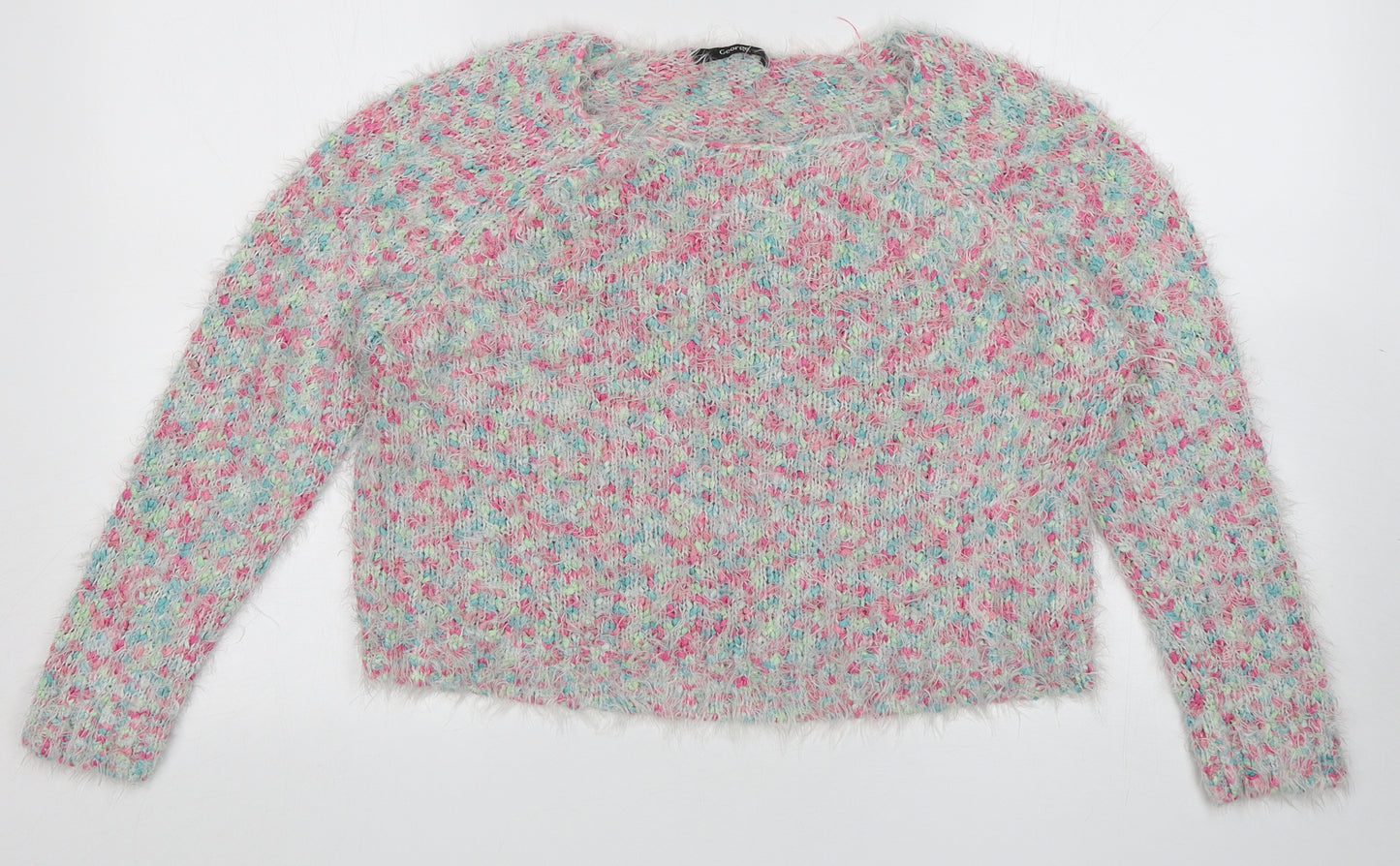 George Womens Pink Crew Neck  Acrylic Pullover Jumper Size 12