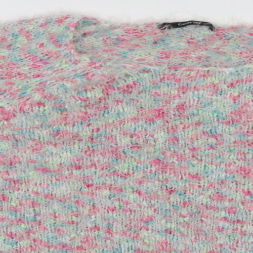 George Womens Pink Crew Neck  Acrylic Pullover Jumper Size 12