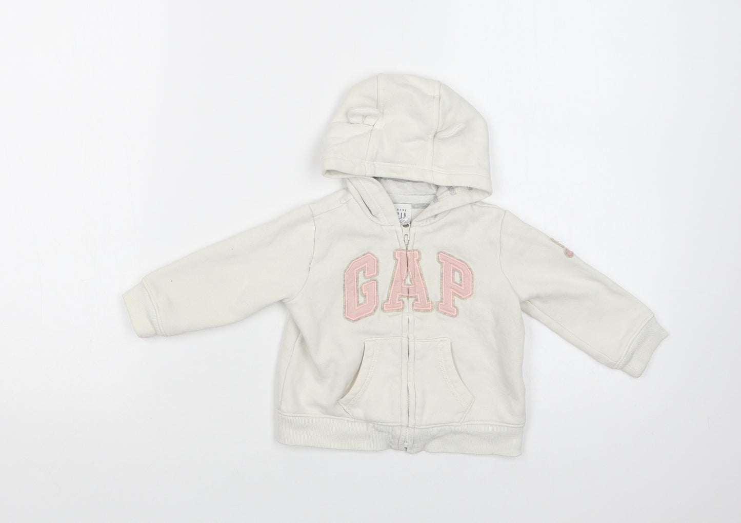 Gap Baby White  Cotton Full Zip Jumper Size 6-9 Months  Zip