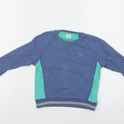 No Added Sugar Boys Blue Colourblock Cotton Pullover Sweatshirt Size 4 Years