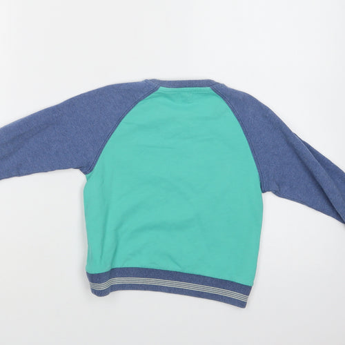 No Added Sugar Boys Blue Colourblock Cotton Pullover Sweatshirt Size 4 Years