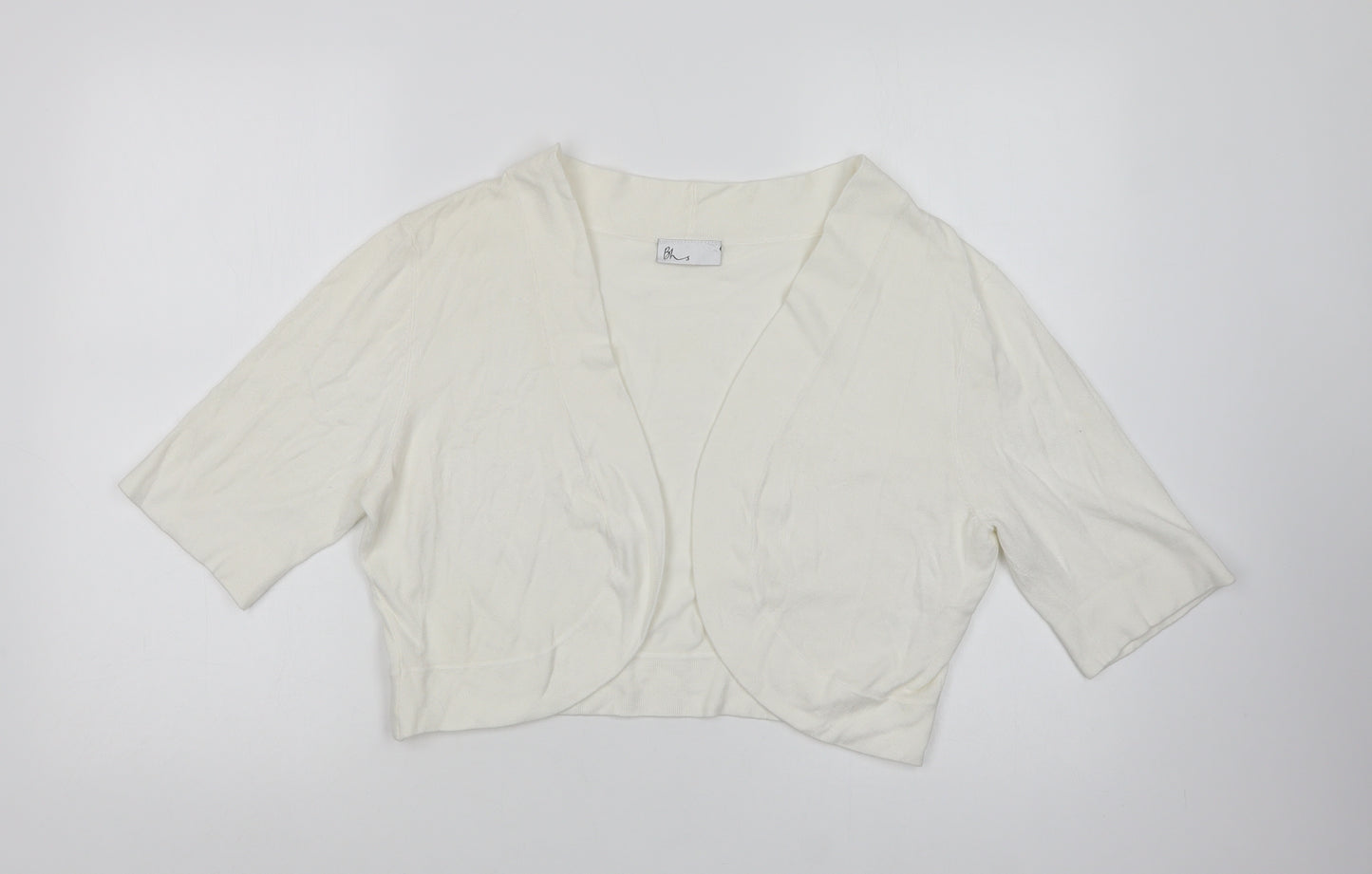 BHS Womens Ivory V-Neck  Viscose Shrug Jumper Size L