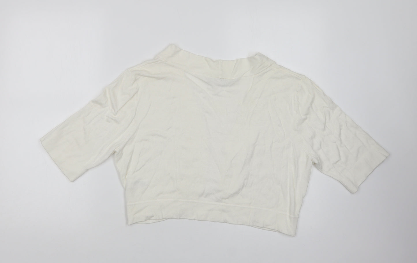 BHS Womens Ivory V-Neck  Viscose Shrug Jumper Size L
